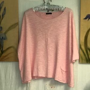 Eileen Fisher pink pocket sweater
